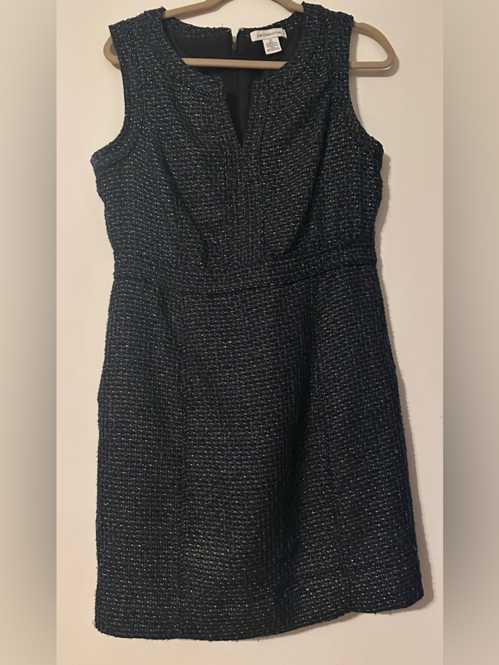 Liz Claiborne Navy and Silver Tweed Dress